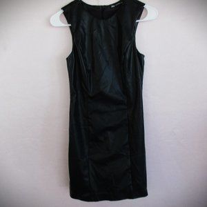 Size XS ZARA Faux Leather Black Pinafore/Dress 60s/70s Style 80s 90s Y2K